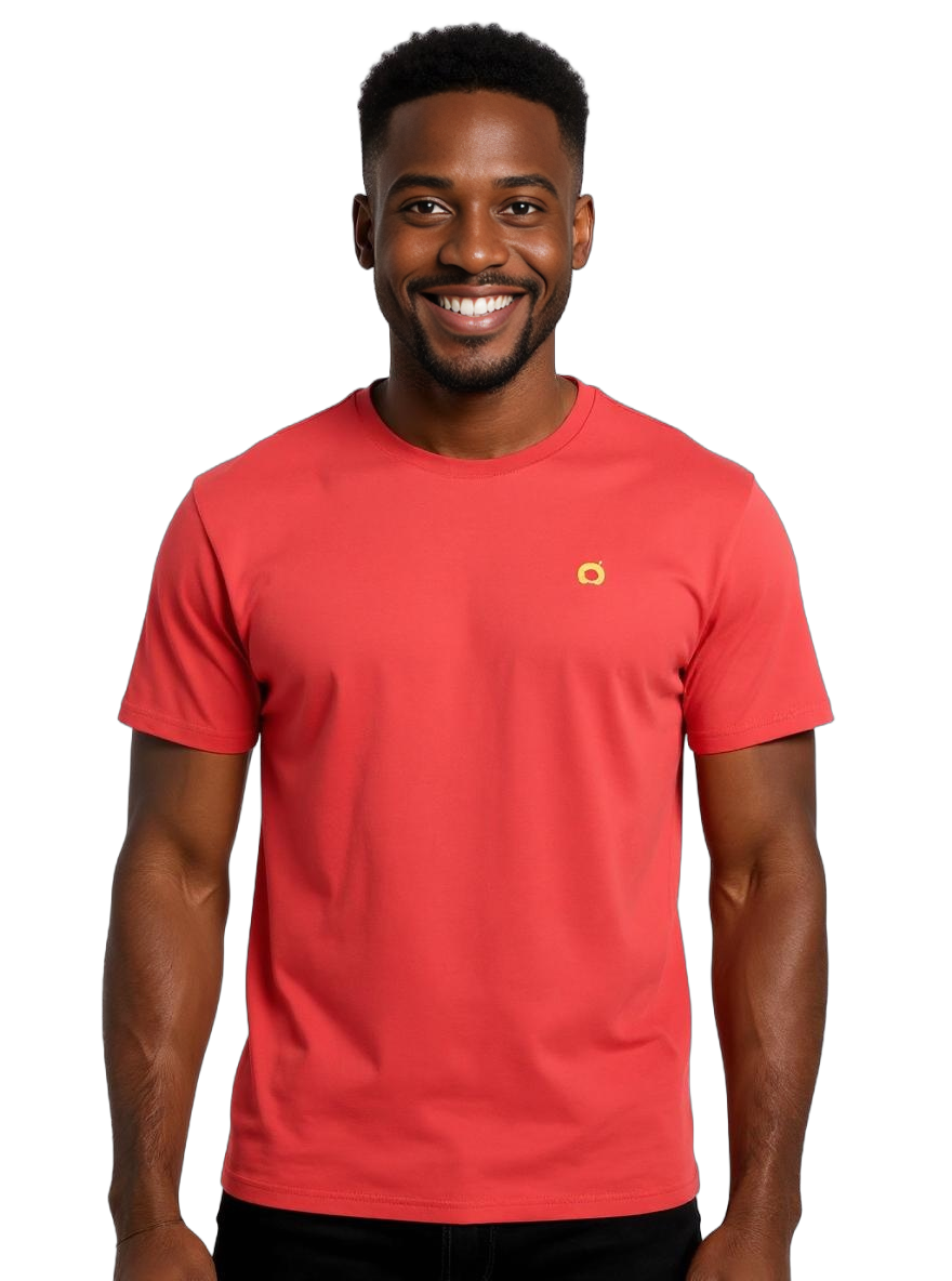 Men's Crew Neck - Coral Red