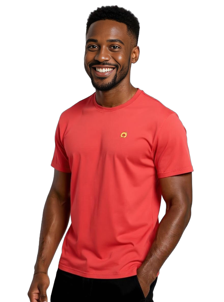 Men's Crew Neck - Coral Red